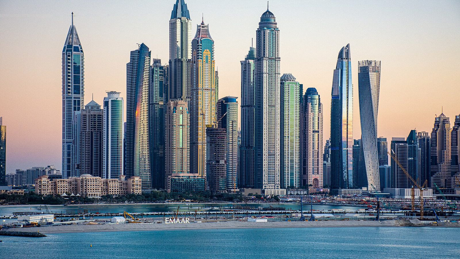 Commercial towers of the Dubai Marina business district.