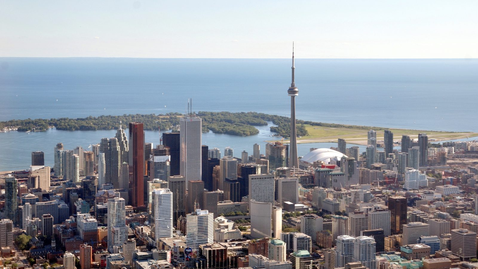 Toronto's downtown financial district skyline with the CN Tower.